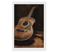 KLJHNVBM Square Diamond Painting Kit for Adults - 5D DIY Full Drill Wall Art Canvas Old West Guitar Diamond Art for Beginner, Gift & Home Decor, No Frame 8"x12"