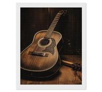 KLJHNVBM Square Diamond Painting Kit for Adults - 5D DIY Full Drill Wall Art Canvas Old West Guitar Diamond Art for Beginner, Gift & Home Decor, No Frame 16"x20"