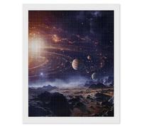 KLJHNVBM Square Diamond Painting Kit for Adults - 5D DIY Full Drill Wall Art Canvas Outer Space Galaxy Universe Diamond Art for Beginner, Gift & Home Decor, No Frame 16"x20"