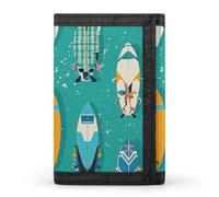 KLJHNVBM Surfboard Ing Trifold Wallet for Men - Money Clip Slim Wallets with Multiple Card Slots Minimalist Small Front Pocket Wallet for Everyday Carry