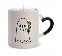 KLJHNVBM Take The Flower Ghost Color Changing Coffee Mugs 11 Oz Heat Changing Mug Magic Ceramic Mugs Novelty Tea Cup Hidden Message Coffee Mug for Birthday, Christmas, Funny Gifts