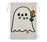 KLJHNVBM Take The Flower Ghost Gift Bag, 12 * 18cm Double-Sided Print Canvas Drawstring Bag - Reusable Multi-Purpose Storage Sack for Travel, Snacks & Jewelry