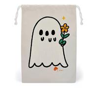 KLJHNVBM Take The Flower Ghost Gift Bag, 20 * 25cm Double-Sided Print Canvas Drawstring Bag - Reusable Multi-Purpose Storage Sack for Travel, Snacks & Jewelry