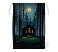 KLJHNVBM The Black Hut Gift Bag, 20 * 25cm Double-Sided Print Canvas Drawstring Bag - Reusable Multi-Purpose Storage Sack for Travel, Snacks & Jewelry