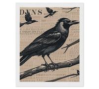 KLJHNVBM The Mysterious Crow Diamond Painting Kits, 5D Round Gem Art Kits for Beginners, DIY Full Drill Diamond Dots for Home Wall Decor & Gift 16"x20"