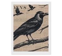 KLJHNVBM The Mysterious Crow Diamond Painting Kits, 5D Round Gem Art Kits for Beginners, DIY Full Drill Diamond Dots for Home Wall Decor & Gift 12"x16"
