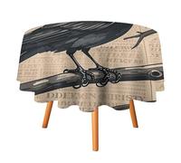 KLJHNVBM The Mysterious Crow Tablecloth 60x60in Round Table Cloth Durable Polyester, Washable Stain Resistant Table Cover for Indoor Outdoor (Picnic, Dining, Party)