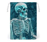 KLJHNVBM The Skeleton of Color Space Gift Bag, 20 * 25cm Double-Sided Print Canvas Drawstring Bag - Reusable Multi-Purpose Storage Sack for Travel, Snacks & Jewelry