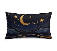 KLJHNVBM There are Stars and Moon on It Throw Pillow Cover 8"x12" - Soft Plush Pillow Covers Double Sided Print Decorative Throw Pillow Covers for Bed, Sofa, Living Room, Car, RV, Machine Washable