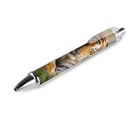 KLJHNVBM Tiger Laying on The Grass Ballpoint Pens - Black Ink Fine Point 0.5mm Pens, Smooth Writing & Comfortable Grip for Office Home, Durable PC Material, Great Gift Idea