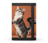 KLJHNVBM Two Cats Dancing Trifold Wallet for Men - Money Clip Slim Wallets with Multiple Card Slots Minimalist Small Front Pocket Wallet for Everyday Carry