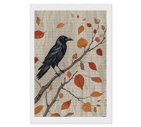 KLJHNVBM Victorian Raven Diamond Painting Kits, 5D Round Gem Art Kits for Beginners, DIY Full Drill Diamond Dots for Home Wall Decor & Gift 8"x12"