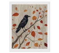 KLJHNVBM Victorian Raven Diamond Painting Kits, 5D Round Gem Art Kits for Beginners, DIY Full Drill Diamond Dots for Home Wall Decor & Gift 16"x20"