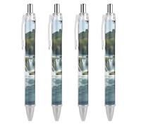 KLJHNVBM Waterfalls on Krka River Ballpoint Pens - Black Ink Fine Point 0.5mm Pens, Smooth Writing & Comfortable Grip for Office Home, Durable PC Material, Great Gift Idea