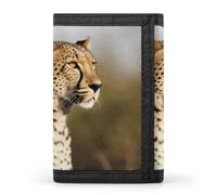 KLJHNVBM Wild Animal Leopard Trifold Wallet for Men - Money Clip Slim Wallets with Multiple Card Slots Minimalist Small Front Pocket Wallet for Everyday Carry