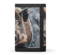 KLJHNVBM Wild Boar Trifold Wallet for Men - Money Clip Slim Wallets with Multiple Card Slots Minimalist Small Front Pocket Wallet for Everyday Carry