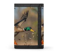 KLJHNVBM Wild Ducks And Tree Trifold Wallet for Men - Money Clip Slim Wallets with Multiple Card Slots Minimalist Small Front Pocket Wallet for Everyday Carry
