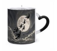 KLJHNVBM Witches Gather Color Changing Coffee Mugs 11 Oz Heat Changing Mug Magic Ceramic Mugs Novelty Tea Cup Hidden Message Coffee Mug for Birthday, Christmas, Funny Gifts