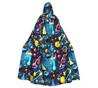 KLJnmbb Abstract Science Chemistry Print Hooded Cloak For Women Men Carnival Cosplay Cape Medieval Costume Wedding Party