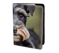 KLJnmbb Adorable Schnauzer Print 5.5in Passport Travel Document Wallet Secure Compact Stylish for Men and Women