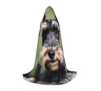 KLJnmbb Adorable Schnauzer Print Hooded Cloak Adults Teens Kids Variety Wizard Cape Robehalloween Carnival Cosplay