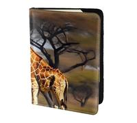 KLJnmbb Africa Giraffe Majestic Tree Print 5.5in Passport Travel Document Wallet Secure Compact Stylish for Men and Women