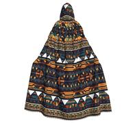 KLJnmbb African Ethnic Pattern Print Hooded Cloak For Women Men Carnival Cosplay Cape Medieval Costume Wedding Party