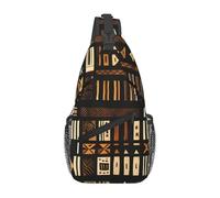 KLJnmbb African Mud Cloth TribalPrint Cross Bag Diagonally Sling Chest Backpack for Men Women Travel Gym Daily Urban Use