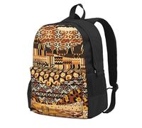 KLJnmbb African Style Patchwork Print Large Capacity Backpack Travel Hiking Commuter Bag School Work Outdoor Adventures