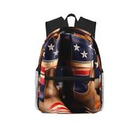 KLJnmbb American Flag With Cowboy Boots Print Unisex Lightweight Casual Backpack Water-Resistant Commuting Outdoor Adventures