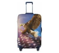 KLJnmbb American USA Flag Eagle Art Print Stretchable Suitcase Universal Elastic Luggage Protector Sleeve Vacation Travel