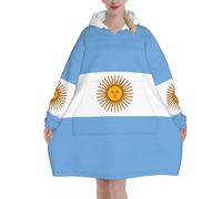 KLJnmbb Argentine Flag Print Adults Cozy Oversized Blanket Hoodie Family Winter Lightweight And Easy To Wear Black