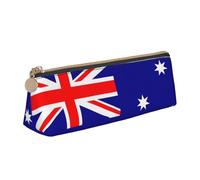 KLJnmbb Australian Flag Print Elegant Pencil Case Large Capacity Triangle Pouch with Zipper for Writing Tools