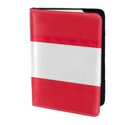 KLJnmbb Austrian Flag Print 5.5in Passport Travel Document Wallet Secure Compact Stylish for Men and Women