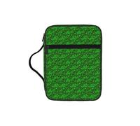 KLJnmbb Background St Patrick's Day Glitter Print Waterproof Bible Storage Bag Religious Organizer Scripture Holder for Church Travel