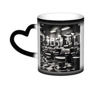 KLJnmbb Barber Shop Monochrome Style Print Starry Sky Color-Changing Mug Ceramic Gift Home Office Cafe Coffee Mugs Holiday