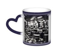 KLJnmbb Barber Shop Monochrome Style Print Starry Sky Color-Changing Mug Ceramic Gift Home Office Cafe Coffee Mugs Holiday