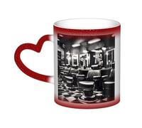KLJnmbb Barber Shop Monochrome Style Print Starry Sky Color-Changing Mug Ceramic Gift Home Office Cafe Coffee Mugs Holiday