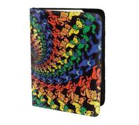 KLJnmbb Bear Dancing Tie Dye Print 5.5in Passport Travel Document Wallet Secure Compact Stylish for Men and Women