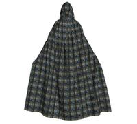KLJnmbb Beautiful Peacock Picture Print Hooded Cloak Cosplay Adult Halloween Christmas Carnival Theme Parties Versatile