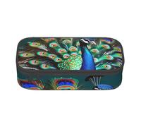 KLJnmbb Beautiful Peacock Print Travel Pencil Case 8.3 X 2 X 3.7 Inches Functional Storage Bag for Office Supplies