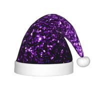 KLJnmbb Beautiful Purple Glitter Print Boys Girls Elf Christmas Hat Xmas Holiday Santa Cap Festive Party Accessories