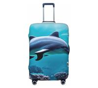 KLJnmbb Beautiful Underwater World Dolphins Coral Print Universal Suitcase Cover Luggage Protector Elastic Washable Travel Luggage Cover