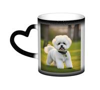 KLJnmbb Bichon Frise Dog On The Grass Print Starry Sky Color-Changing Mug Ceramic Gift Home Office Cafe Coffee Mugs Holiday