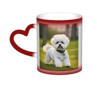 KLJnmbb Bichon Frise Dog On The Grass Print Starry Sky Color-Changing Mug Ceramic Gift Home Office Cafe Coffee Mugs Holiday
