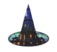 KLJnmbb Black Haunted Mansion Print Adults Celebration Carnival Hat Party Supply Decoration Cosplay Costume Themed