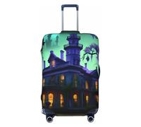 KLJnmbb Black Haunted Mansion Print Universal Suitcase Cover Luggage Protector Elastic Washable Travel Luggage Cover