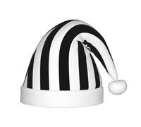 KLJnmbb Black & White Stripe Print Boys Girls Elf Christmas Hat Xmas Holiday Santa Cap Festive Party Accessories