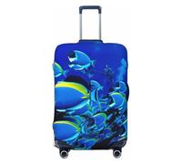 KLJnmbb Blue Fishes Ocean Print Stretchable Suitcase Universal Elastic Luggage Protector Sleeve Vacation Travel