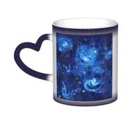 KLJnmbb Blue Universe Space Galaxy Print Starry Sky Color-Changing Mug Ceramic Gift Home Office Cafe Coffee Mugs Holiday